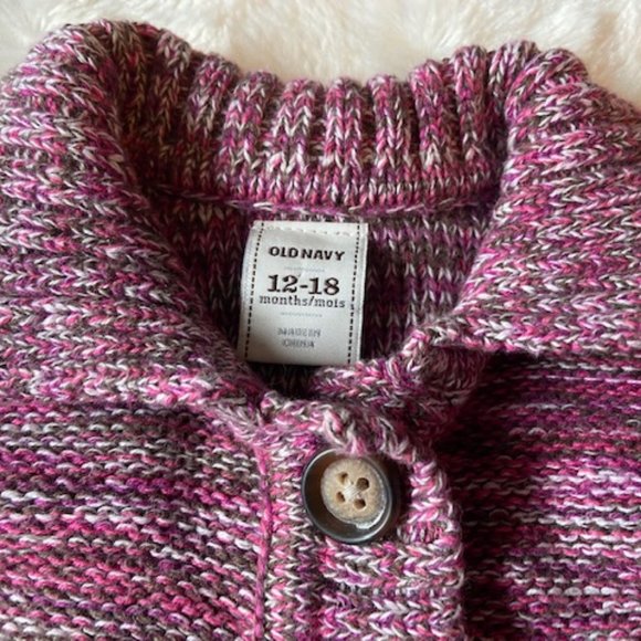3/$25 Old Navy Girl's Knitted Sweater Cardigan Size 12-18 MTH - Picture 3 of 7